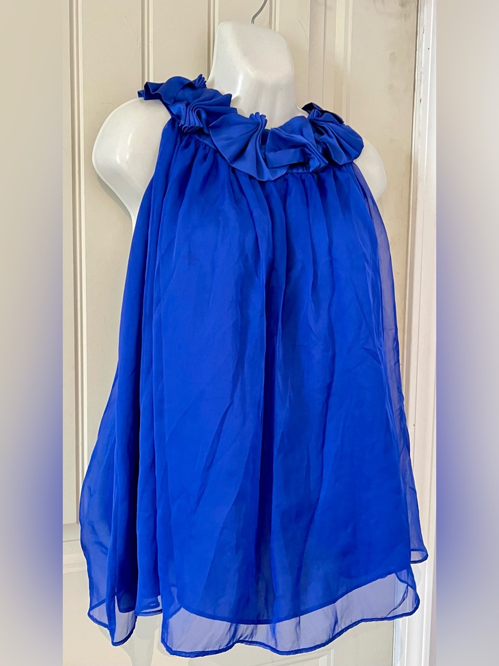 Romeo & Juliet culture Vibrant Cobalt Blue Circle Skirt with Ruffled Waistband